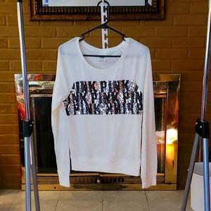 Pink sequenced lightweight sweater